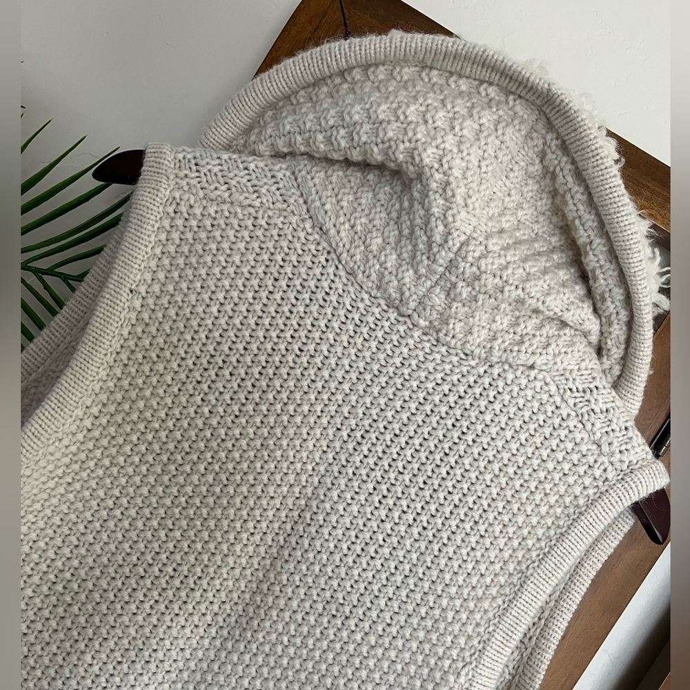GAP knit Sherpa/faux fur collar cardigan - Picture 4 of 7